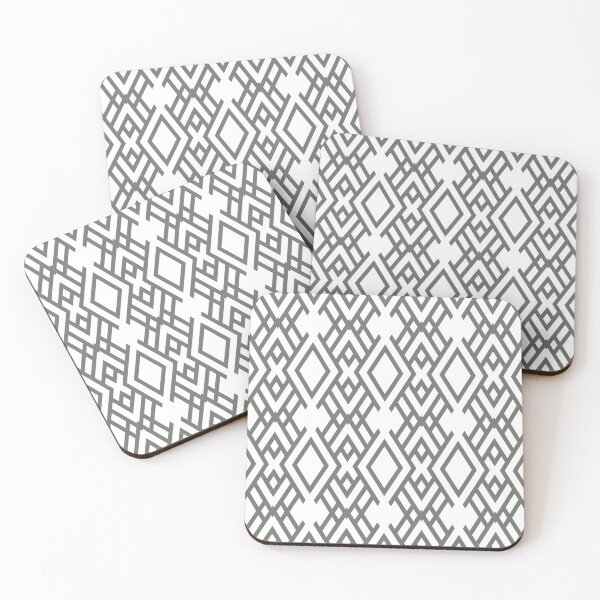Item preview, White and Gray Ornamental Striped Art Deco Pattern Pairs HGTV 2022 Popular Color HGTV Retreat HGSW3283 - Colour Trends - Hues designed and sold by ColorOfTheYears.