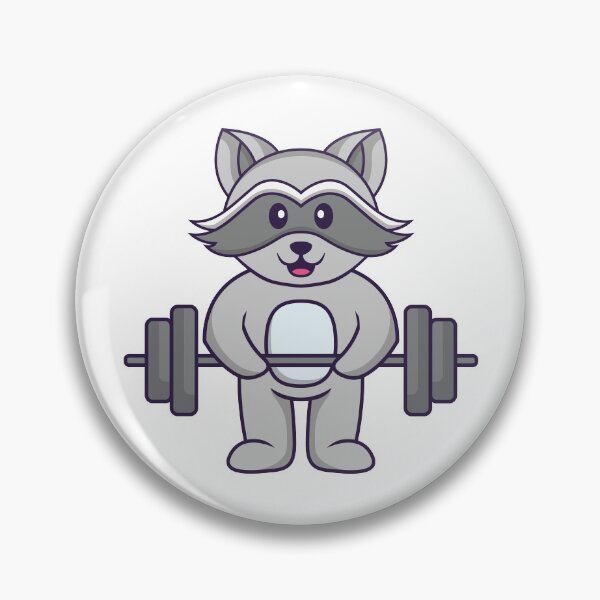 Item preview, Cute raccoon lifting barbell designed and sold by Stay-Pawsitive.