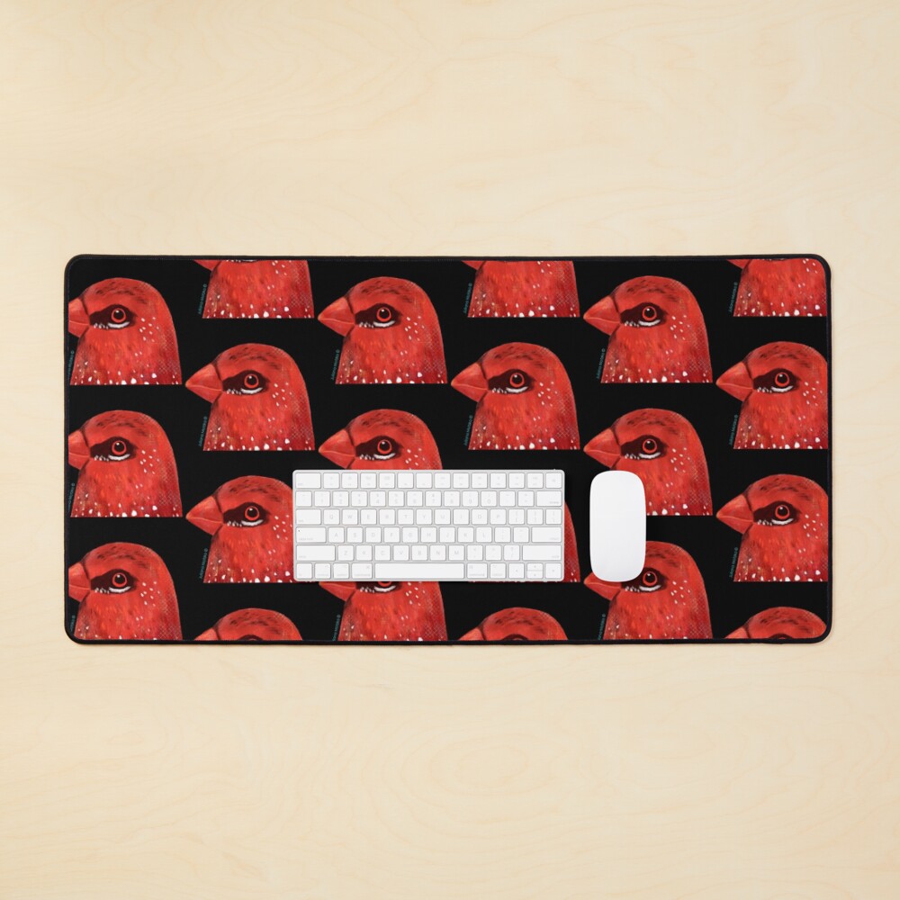 StrawberryFinch Bird Mouse Pad