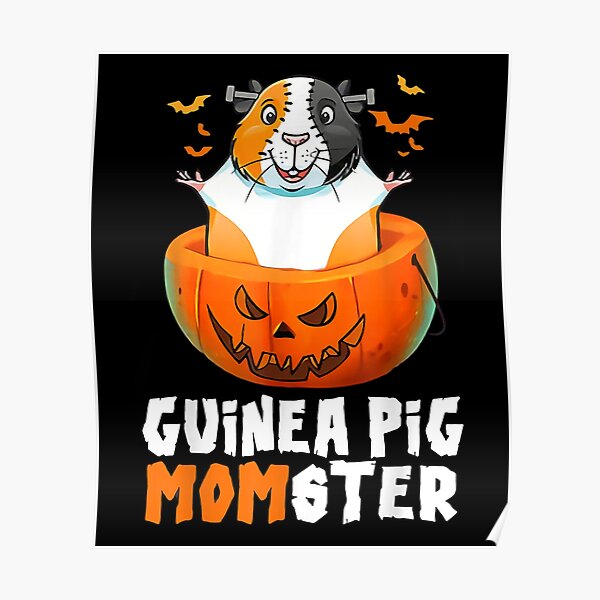  Fat Guinea Pig Momster Halloween Haunted Pumpkin Bat Poster