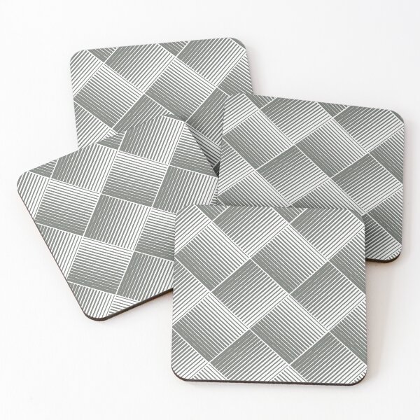 Item preview, White and Gray Square Mosaic Stripe Pattern Pairs HGTV 2022 Popular Color HGTV Retreat HGSW3283 - Colour Trends - Hues designed and sold by ColorOfTheYears.