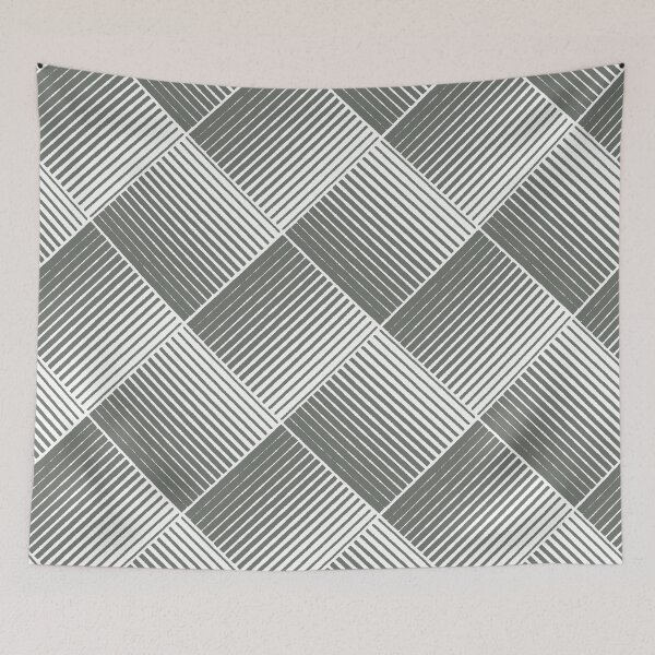 Item preview, White and Gray Square Mosaic Stripe Pattern Pairs HGTV 2022 Popular Color HGTV Retreat HGSW3283 - Colour Trends - Hues designed and sold by ColorOfTheYears.