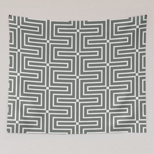 Item preview, White and Gray Tessellation Line Pattern 3 Pairs HGTV 2022 Popular Color HGTV Retreat HGSW3283 - Colour Trends - Hues designed and sold by ColorOfTheYears.