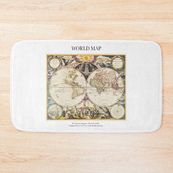 Item preview, Antique vintage world map  designed and sold by FrostMintStudio.