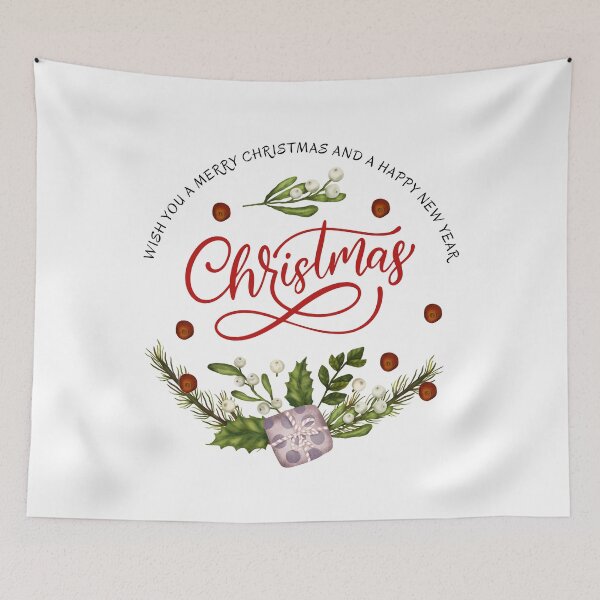 Item preview, Merry Christmas Floral Wreath designed and sold by LunaticArtWork.