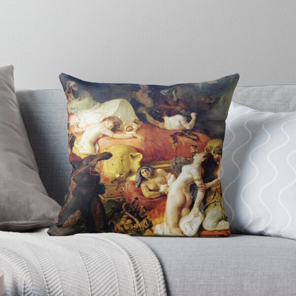 The Death of Sardanapalus - Painting by Eugène Delacroix Throw Pillow