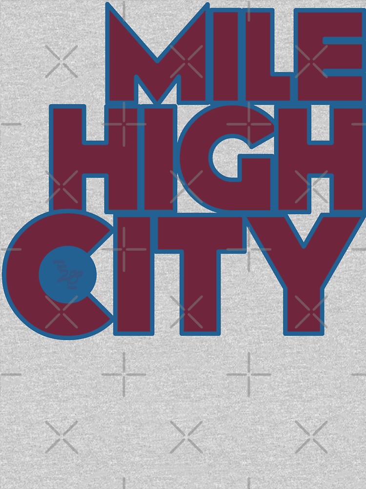 Thumbnail 7 of 7, Essential T-Shirt, Mile High City Typography - Burgundy and Blue designed and sold by that5280lady.