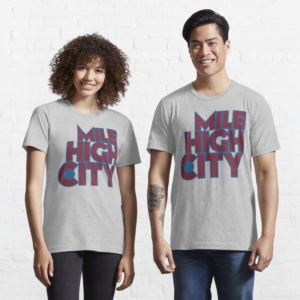 Mile High City Typography - Burgundy and Blue Essential T-Shirt
