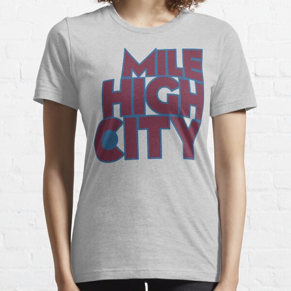 Mile High City Typography - Burgundy and Blue Essential T-Shirt