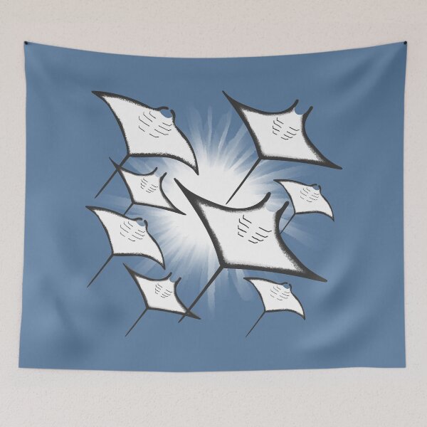 Item preview, Manta Rays pattern designed and sold by drawingKatarina.