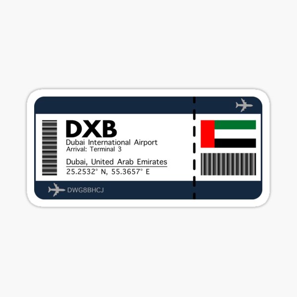 Item preview, DXB Dubai International Airport Ticket designed and sold by HillViewDesigns.