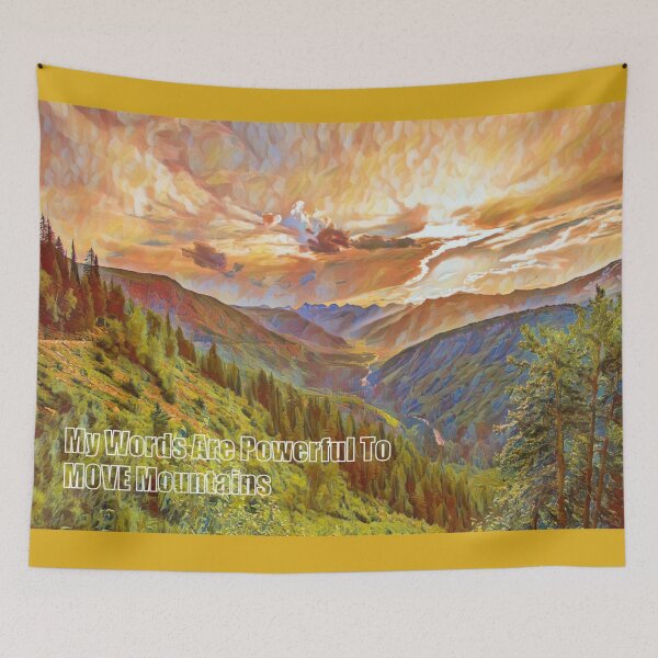 Item preview, My Words Are Powerful to Move Mountains, Impressionist Painting Print designed and sold by iASunshine.