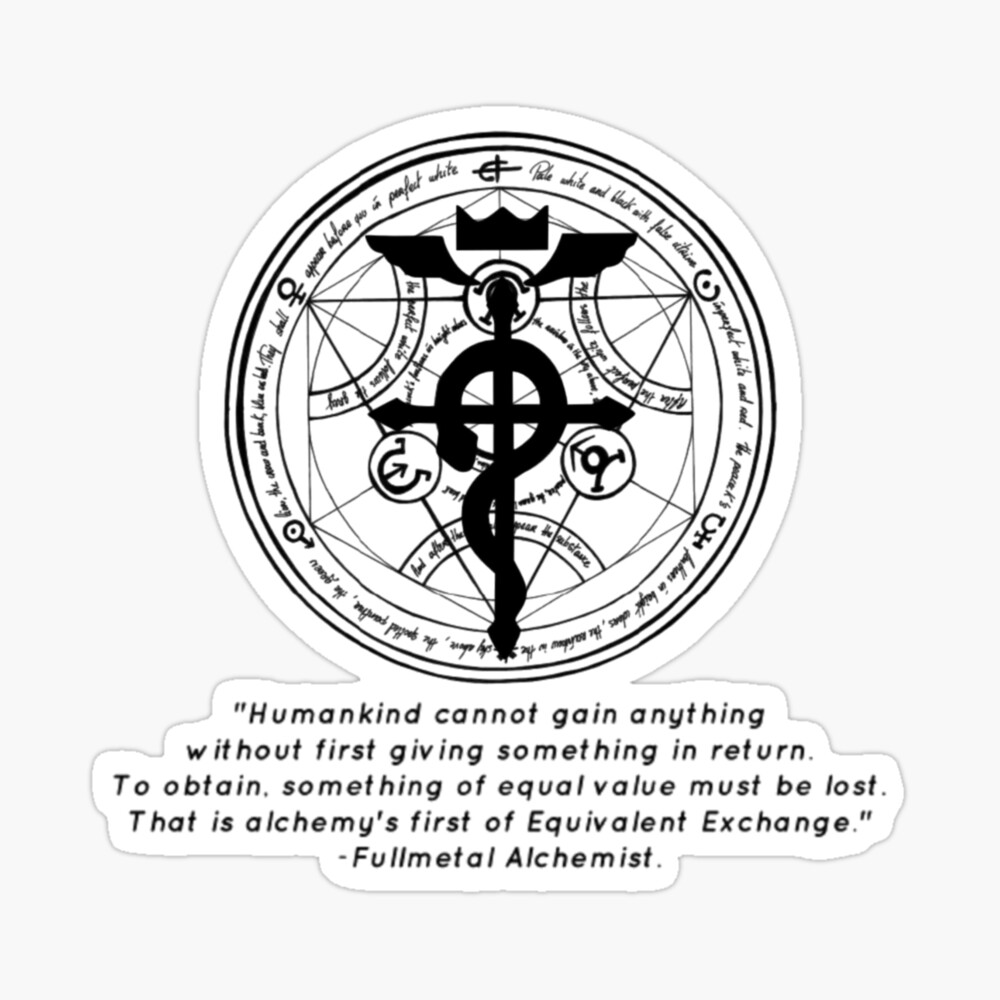 Alchemys First Law Of Equivalent Exchange Transmutation circle. Alchemy's first law of equivalent exchange" Poster  for Sale by ConArte | Redbubble