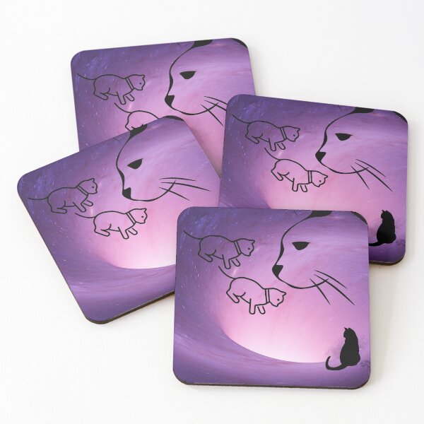 Item preview, space purple cats designed and sold by Palmyr.