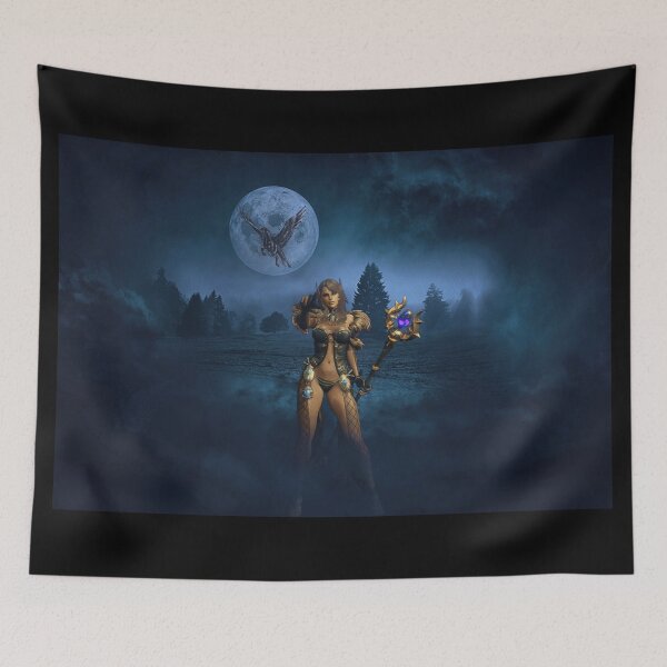 Item preview, Sorceress at night in the fantasy forest designed and sold by brendanre.