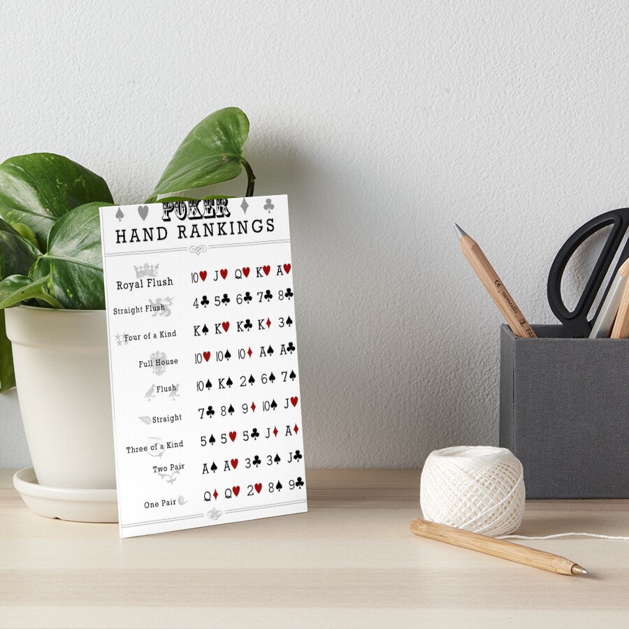 Poker hand rankings Bodbeli Photographic Print