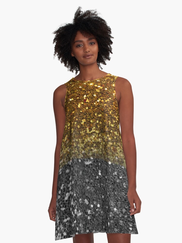Disco Silver black and gold sequins ...
