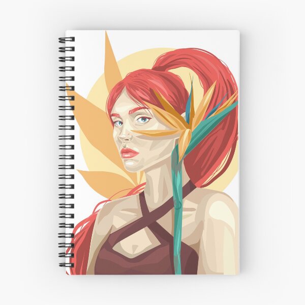 Item preview, A red-haired girl with an exotic strelitzia flower designed and sold by AlinaGil.