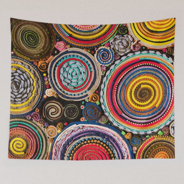 Item preview, Psychedelic Concentric Circles Embroidery Pattern designed and sold by YuviMK.