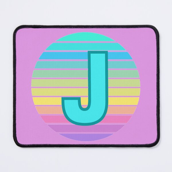 Item preview, Initial J Letter J. Monogram J. Colorful Stripe. J name. designed and sold by ABInspired.