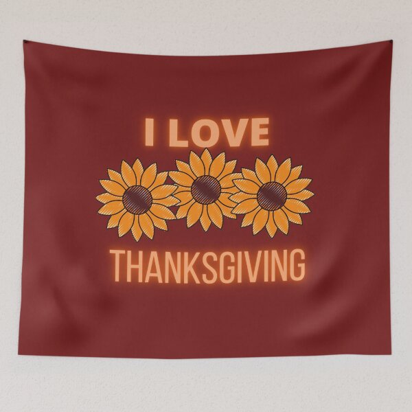Item preview, I LOVE THANKSGIVING phrase with daisies designed and sold by DoloresAlaire.
