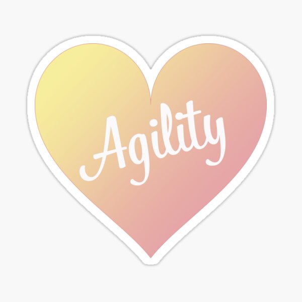 Love agility in a pastel pink and yellow gradient heart Sticker