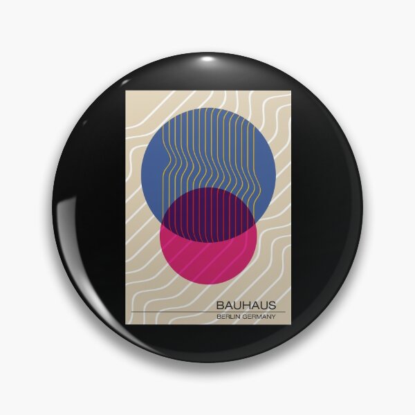 Item preview, Bauhaus - Retro / Art Deco architecture discipline from Berlin, Germany - Available in posters, etc - Wavy Pink & Blue designed and sold by ArcFoundationCo.