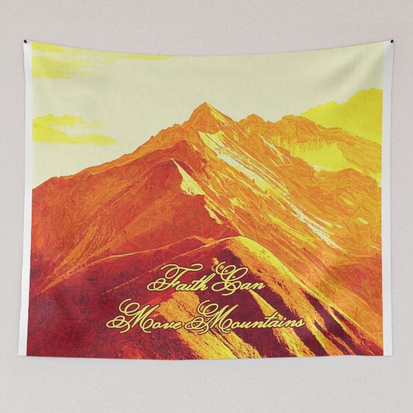 Item preview, Faith Can Move Mountains, Impressionist Painting Mountains and Clouds designed and sold by iASunshine.