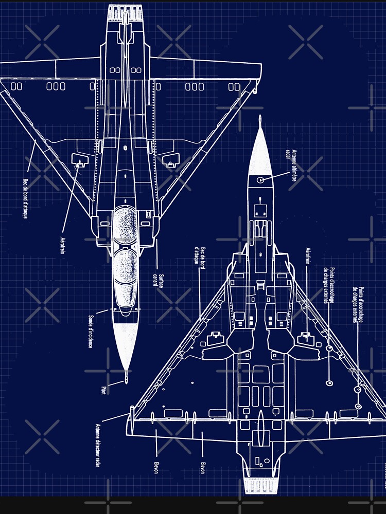 Dassault Mirage 2000 Blueprint Fighter Jet Design Dassault Mirage 2000 Prototype T Shirt By