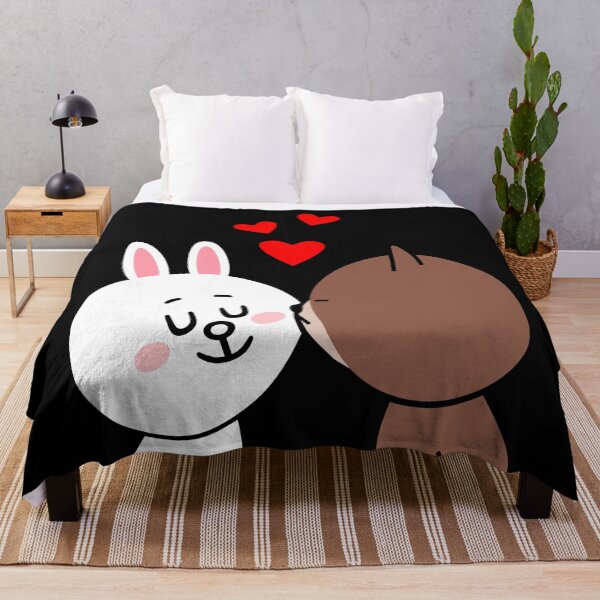 Ours brun Cony Bunny Rabbit The Kiss Plaid