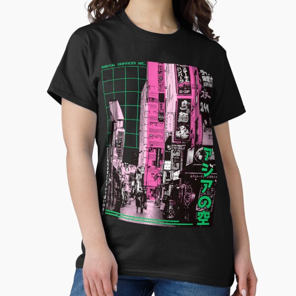 Aperçu de l'œuvre Vaporwave Cyberpunk Japonais Néon Ville créée et vendue par OWLvision33.