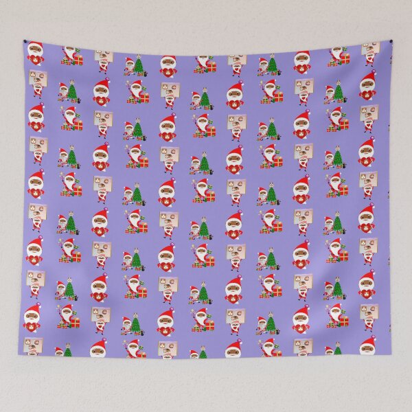 Item preview, Fun, Black Santa & His Cute Furry Guniea Pigs enjoying Christmas  designed and sold by haRexia.