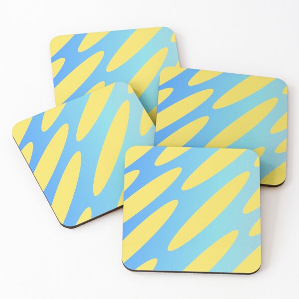 Item preview, Elongated Yellow Shapes on a Blue Background Abstract Design designed and sold by ThisNThatImages.