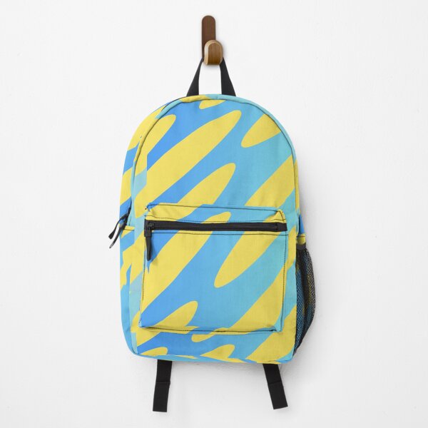 Item preview, Elongated Yellow Shapes on a Blue Background Abstract Design designed and sold by ThisNThatImages.
