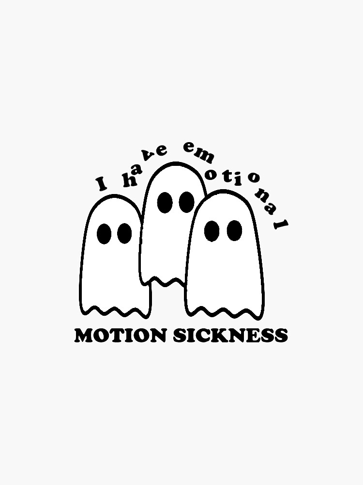 "motion sickness ghost design" Sticker by daisyfrances Redbubble