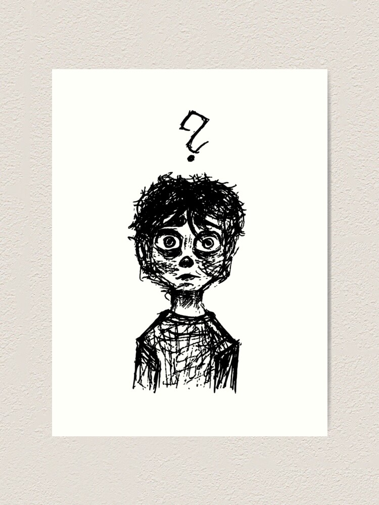 Toby The scared boy toby-the-scared-boy-art-print-for-sale-by-girlfromstar-redbubble