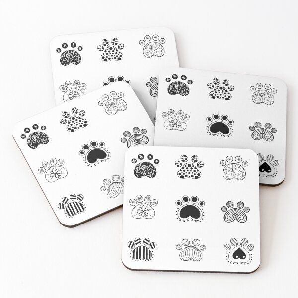 Item preview, Dog & Puppy Pet Paws Stickers Pack #2 of 3 for Dog Lovers Black White Journals Diaries Scrapbooking Sticker Books  designed and sold by Hanlar.