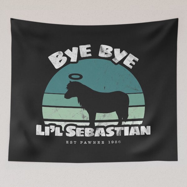 Item preview, Bye bye Li'l Sebastian • Est Pawnee 1986 (Aqua) designed and sold by Gabradoodle Tees.