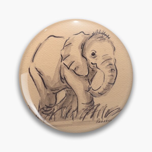 Item preview, "Little Dude" Baby Elephant Watercolor Painting #24 designed and sold by Rebecca Rees.