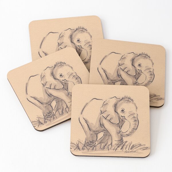 Item preview, "Little Dude" Baby Elephant Watercolor Painting #24 designed and sold by Rebecca Rees.