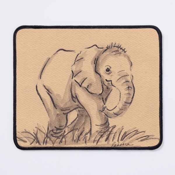 Item preview, "Little Dude" Baby Elephant Watercolor Painting #24 designed and sold by Rebecca Rees.