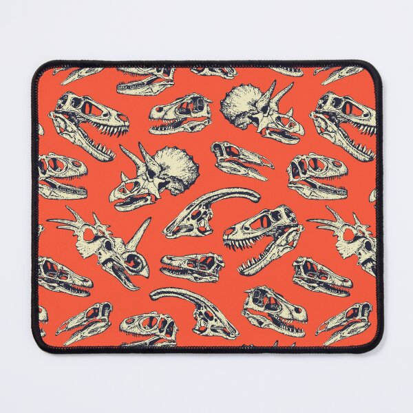 Item preview, Orange & Navy Dinosaur Skulls designed and sold by somecallmebeth.