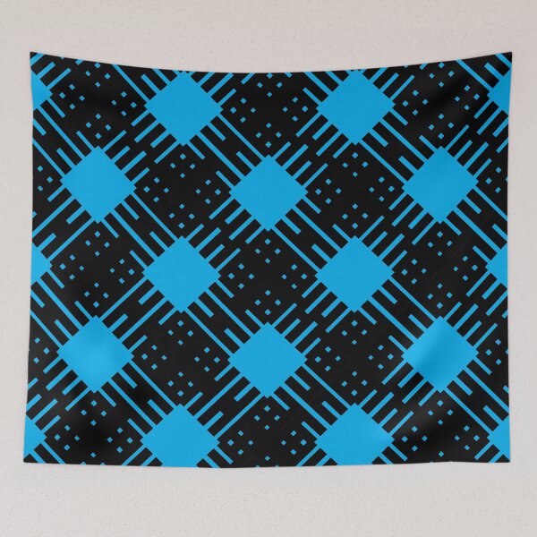Artikelvorschau, Criss Cross Schrägstrichmuster 2 in Schwarz und Blau entworfen und verkauft von Neil Feigeles.