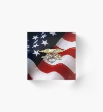 U.S. Navy SEALs Trident Emblem Acrylic Block