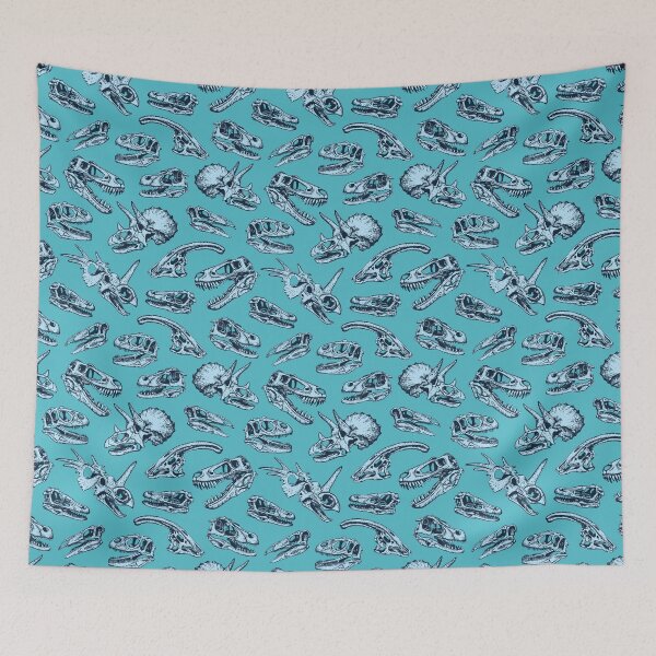 Item preview, Turquoise Blue Dinosaur Skulls designed and sold by somecallmebeth.