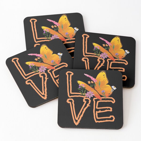 Item preview, Love Type With Butterfly & Flowers Design designed and sold by EarthArtDesigns.