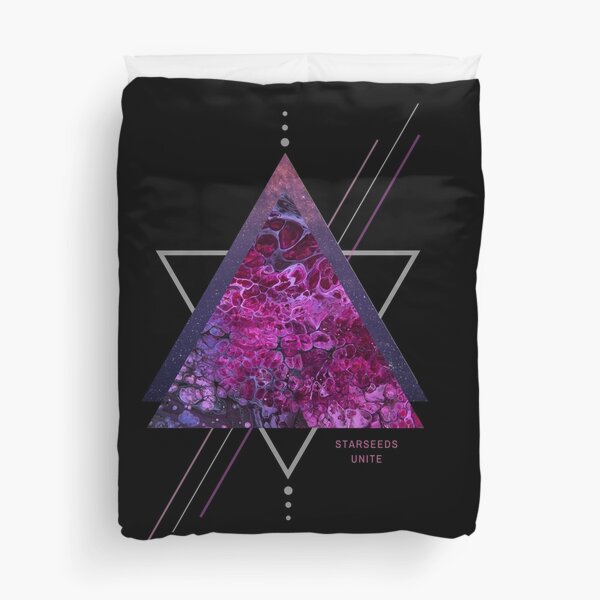 Starseeds Unite - Sacred Geometry - Acrylic Painting & Digital Art Design Duvet Cover