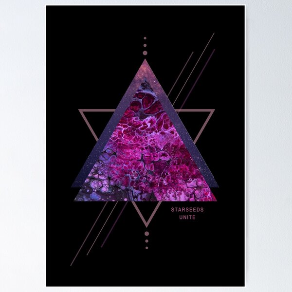 Starseeds Unite - Sacred Geometry - Acrylic Painting & Digital Art Design Poster