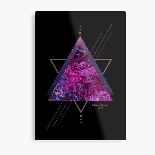 Starseeds Unite - Sacred Geometry - Acrylic Painting & Digital Art Design Metal Print