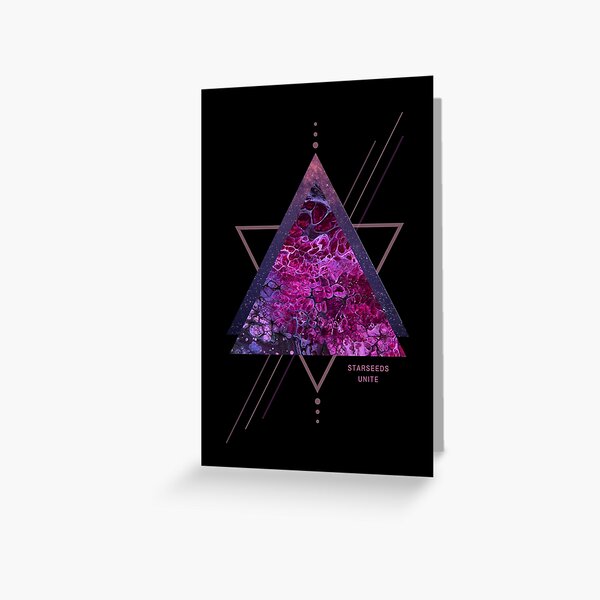 Starseeds Unite - Sacred Geometry - Acrylic Painting & Digital Art Design Greeting Card